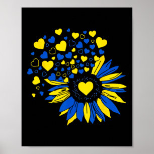Support Ukraine Sunflower Ukrainian Flag Heart Men Poster