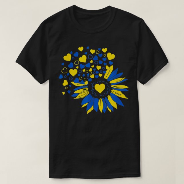 Support Ukraine Sunflower Ukrainian Flag Heart Men T-Shirt (Design Front)