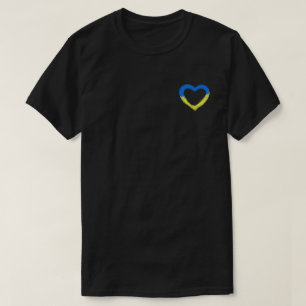 Support Ukraine T-Shirt Ukrainian Flag Heart