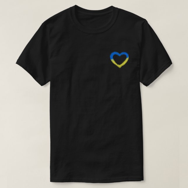 Support Ukraine T-Shirt Ukrainian Flag Heart (Design Front)