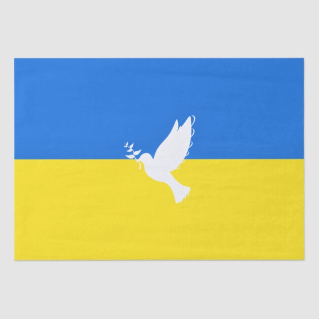 Support Ukraine Tissue Paper Peace Dove Flag (Front)