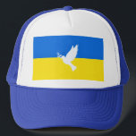Support Ukraine Trucker Hat Peace Dove - Freedom<br><div class="desc">Support Ukraine Trucker Hats - Peace - Ukrainian Flag Caps - Freedom Support - Solidarity - Strong Together - Freedom Victory ! Let's make the world a better place - everybody together ! A better world begins - depends - needs YOU too ! You can transfer to 1000 Zazzle products....</div>