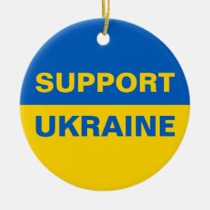 Support Ukraine Ukrainian Flag Ceramic Ornament