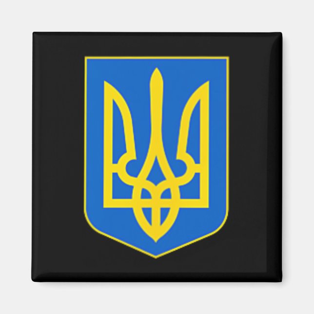 Support Ukraine Ukrainian Flag - Ukraine Army Trid Magnet (Front)