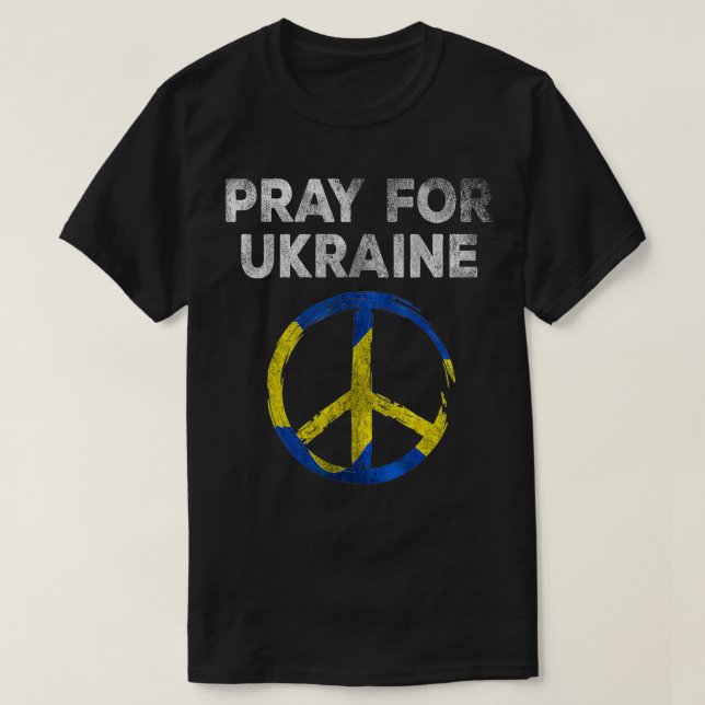 Support Ukraine, Ukrainian, Pray For Ukraine  T-Shirt (Design Front)