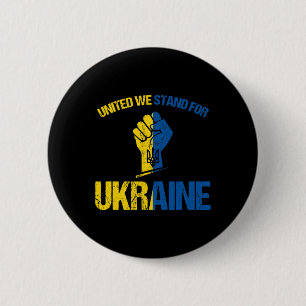 Support Ukraine - United We Stand For Ukraine Ukra 6 Cm Round Badge