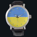 Support Ukraine Watch Ukrainian Flag<br><div class="desc">Support Ukraine Watches - Freedom - Ukrainian Flag ! Let's make the world a better place - everybody together ! A better world begins - depends - needs YOU too ! You can transfer to 1000 Zazzle products. Resize and move or remove and add elements / text with customization tool....</div>