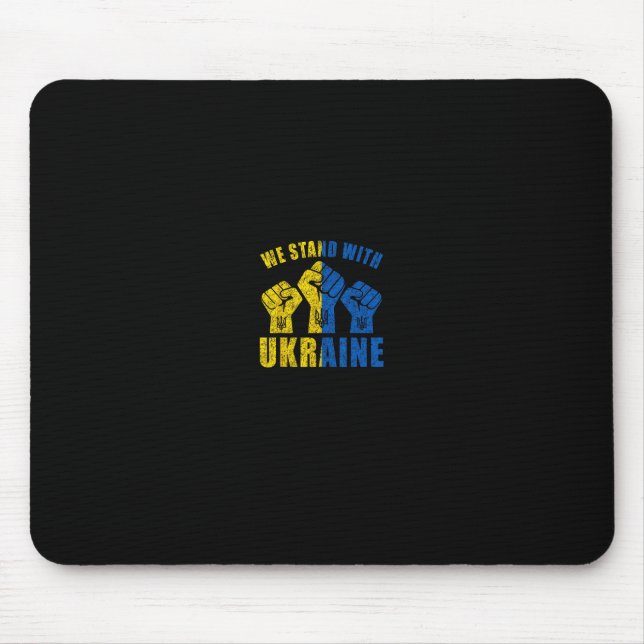 Support Ukraine - We Stand With Ukraine Flag Desig Mouse Pad (Front)