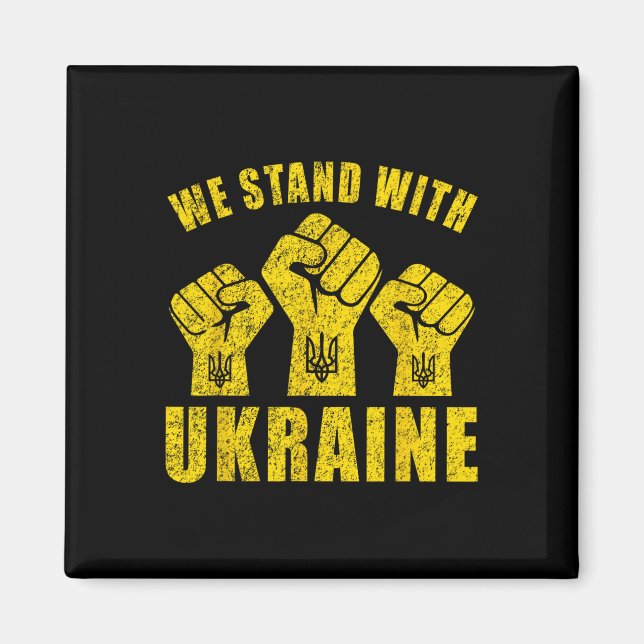 Support Ukraine - We Stand With Ukraine  Magnet (Front)