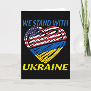 Support Ukraine We Stand With Ukraine Usa Flag Ret Card