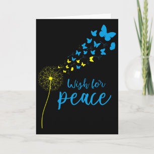 Support Ukraine Wish For Peace Dandelion Ukrainian Card