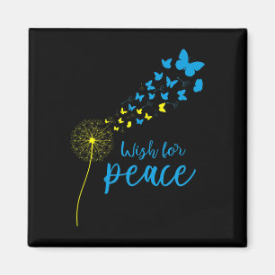Support Ukraine Wish For Peace Dandelion Ukrainian Magnet