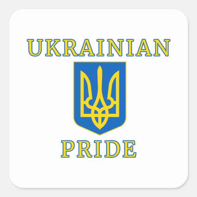 Support Ukrainian Pride with Classic Ukraine Flag Square Sticker (Front)
