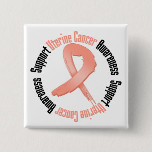 Support Uterine Cancer Awareness 15 Cm Square Badge