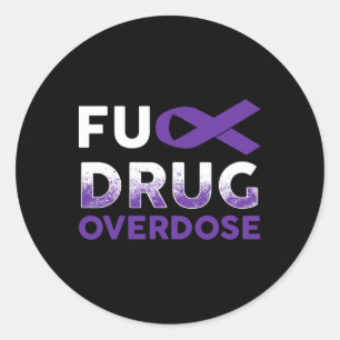 Support Warrior Survivor Gifts- Drug Overdose Awar Classic Round Sticker