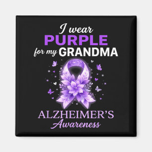 Support wear purple for grandma alzheimer’s magnet