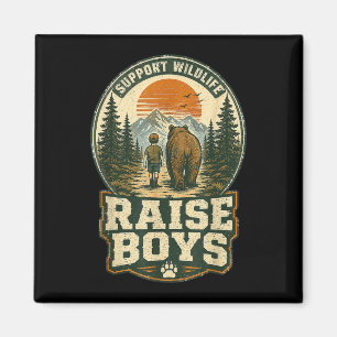 Support wildlife raise boys mum bear boy adventure magnet