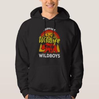 Support Wildlife Raise Boys Wild Kids Mum Dad Natu Hoodie