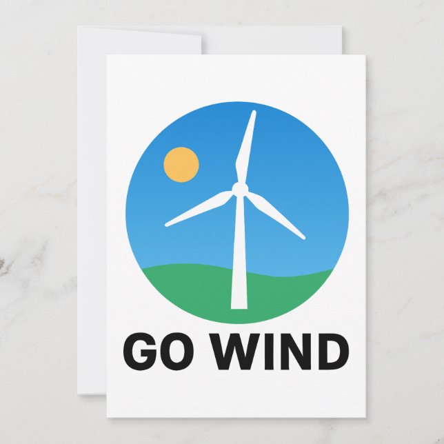 Support Wind Energy – Pro Clean Wind Power Invitation (Front)