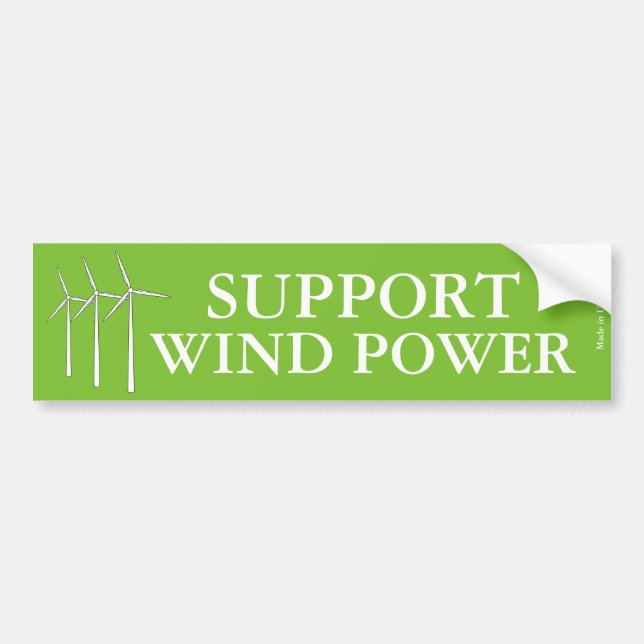Support Wind Power Bumper Sticker (Front)