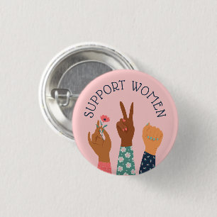 "Support Women" Feminist 3 Cm Round Badge
