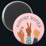 "Support Women" Feminist Magnet<br><div class="desc">"Support Women" Feminist message.</div>