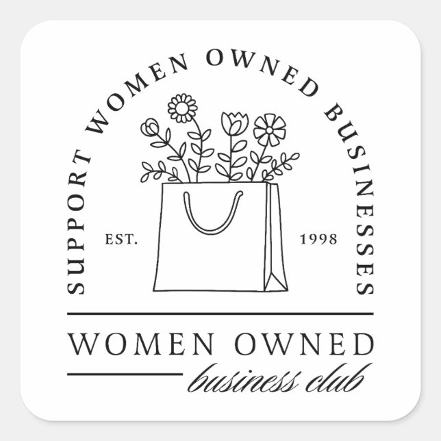 Support women owned businesses aesthetic square sticker (Front)