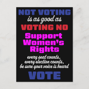 Support Women's Rights by Voting Postcard