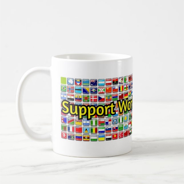 Support worldwide literacy banner coffee mug (Left)