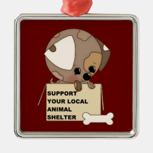 Support Your Animal Shelter Metal Tree Decoration