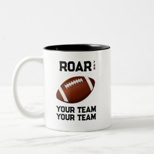 Support Your Football Team And Roar Two-Tone Coffee Mug