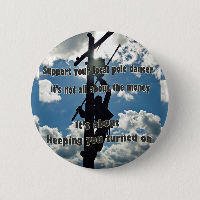 Support your Lineman 6 Cm Round Badge (Front)