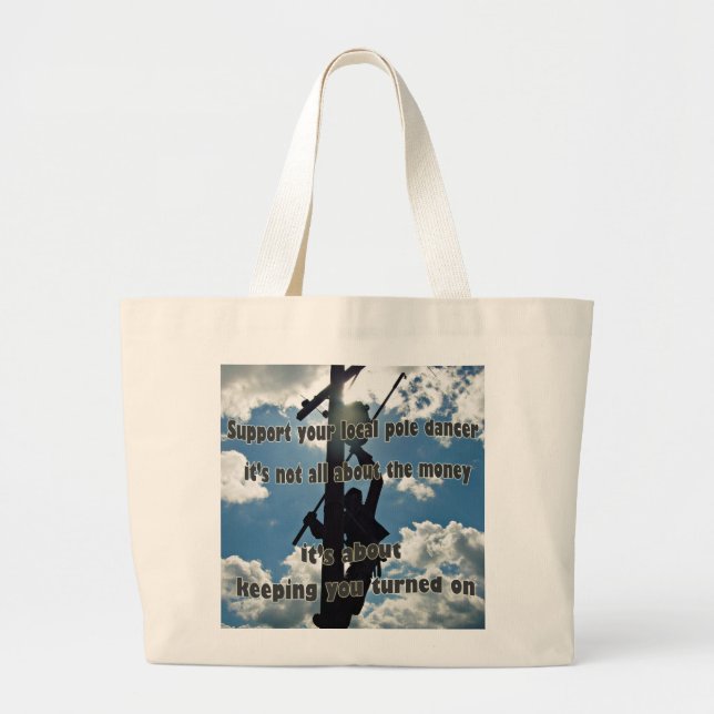 Support your Lineman Large Tote Bag (Front)