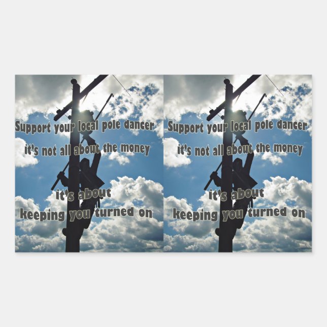 Support your Lineman Rectangular Sticker (Front)