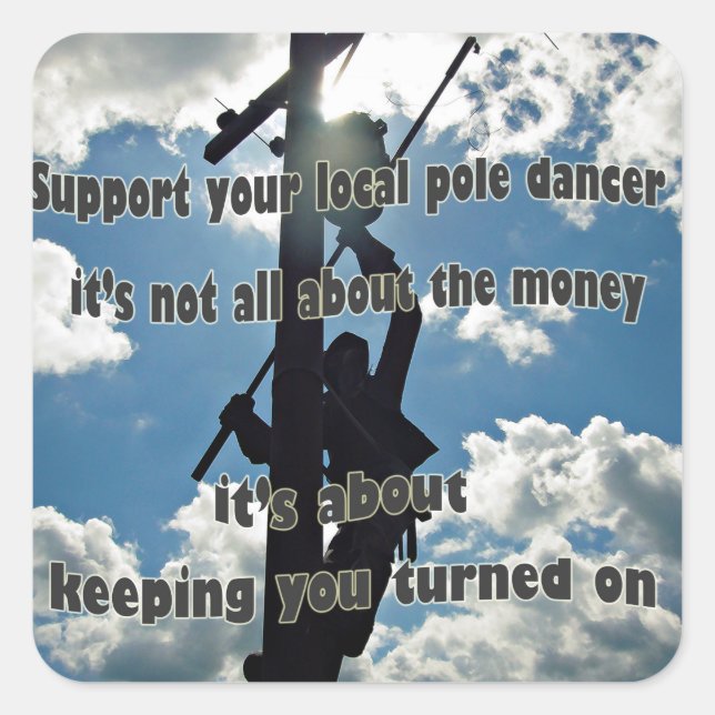 Support your Lineman Square Sticker (Front)