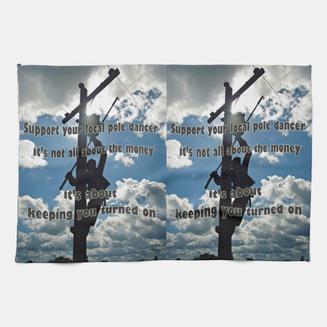 Support your Lineman Tea Towel (Horizontal)