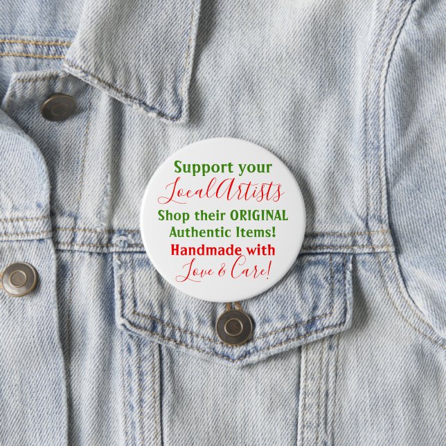 Support Your Local Artists Button Pins (In Situ)