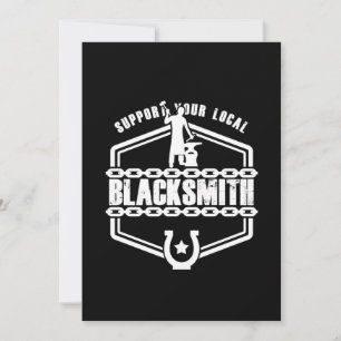 Support Your Local Blacksmith Anvil Hammer Gift Invitation