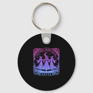 Support your local coven funny witch halloween key ring