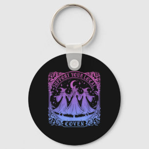 Support Your Local Coven Funny Witch Halloween Key Ring
