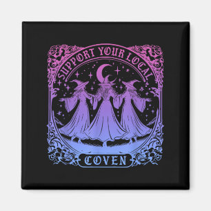 Support Your Local Coven Funny Witch Halloween Magnet