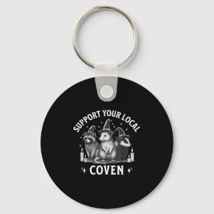 Support Your Local Coven Racoon Opossum Skunk Hal Key Ring