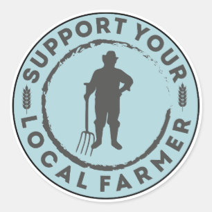 Support Your Local Farmer Classic Round Sticker