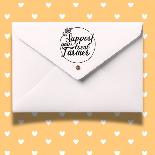 Support Your local farmer Market Theme Self-inking Stamp (Show your support for local farmers with our self-inking market theme stamp)