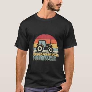 Support Your Local Farmer Retro Tractor T-Shirt