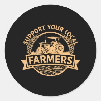 Support your local Farmers Harvest Farming Barn Classic Round Sticker