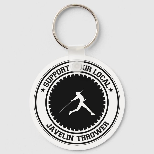 Support Your Local Javelin Thrower Key Ring (Front)