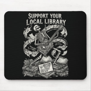 Support your local library goth book mouse pad