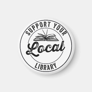 support your local library magnet