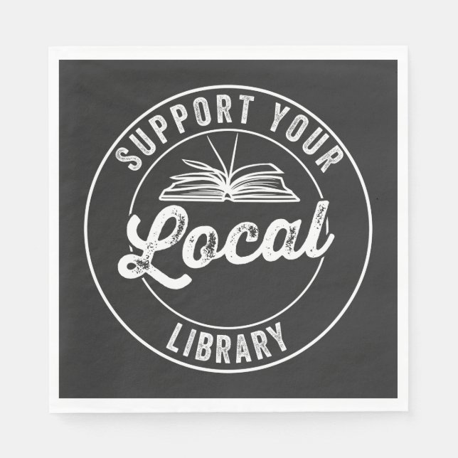 support your local library napkin (Front)